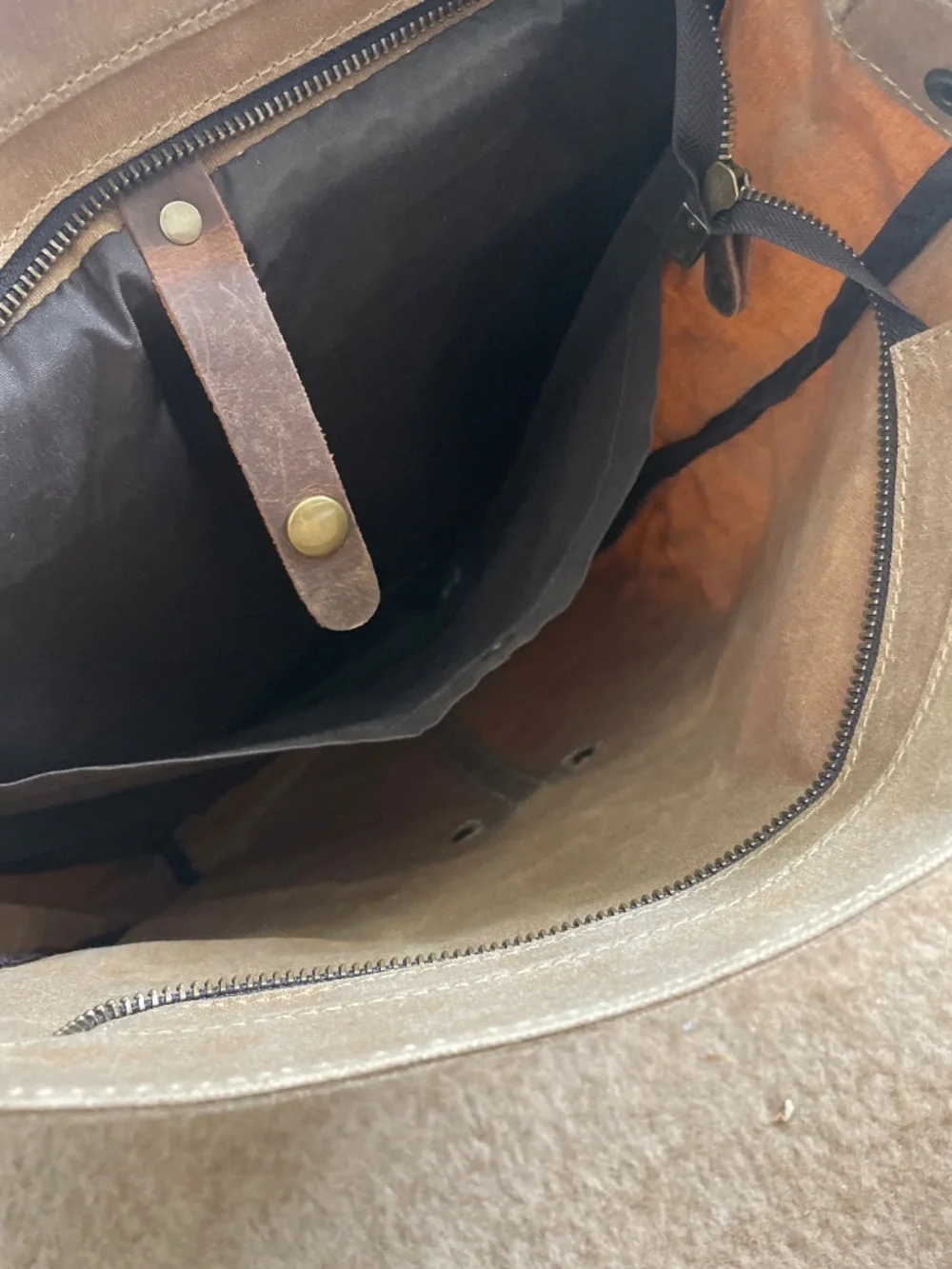 Waxed canvas rucksack